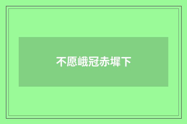 不愿峨冠赤墀下