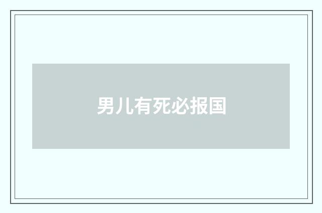 男儿有死必报国