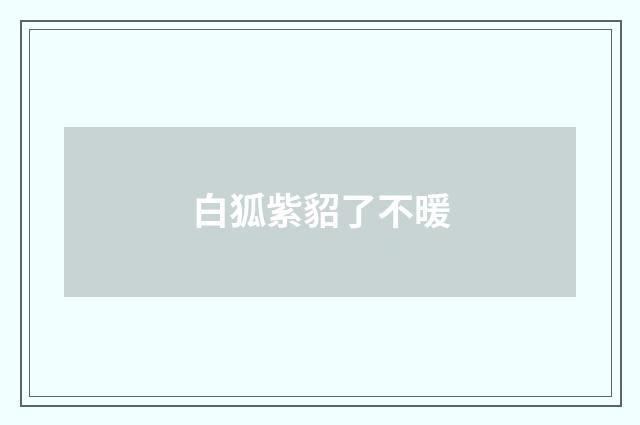 白狐紫貂了不暖