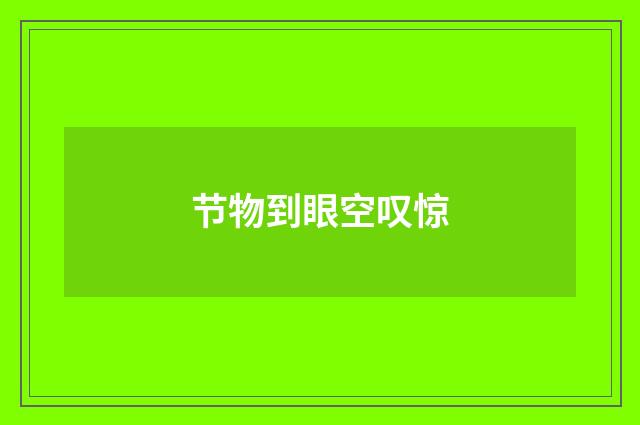 节物到眼空叹惊