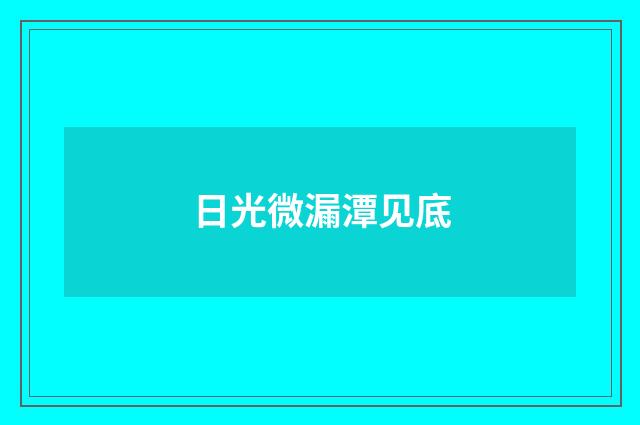 日光微漏潭见底