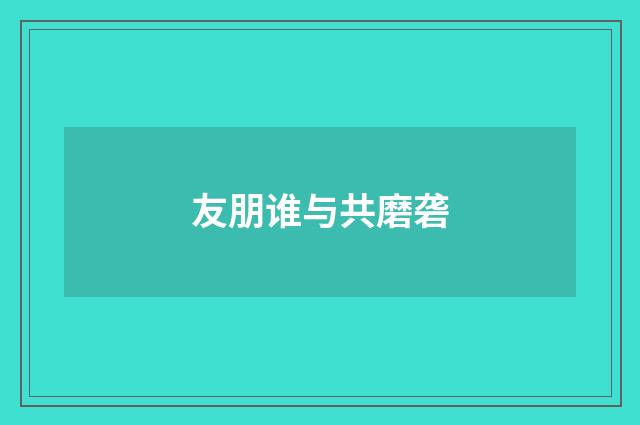 友朋谁与共磨砻