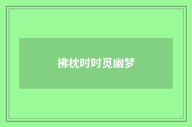 拂枕时时觅幽梦