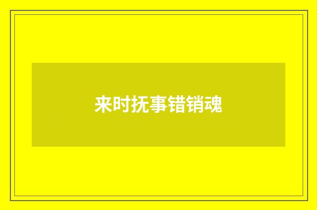 来时抚事错销魂