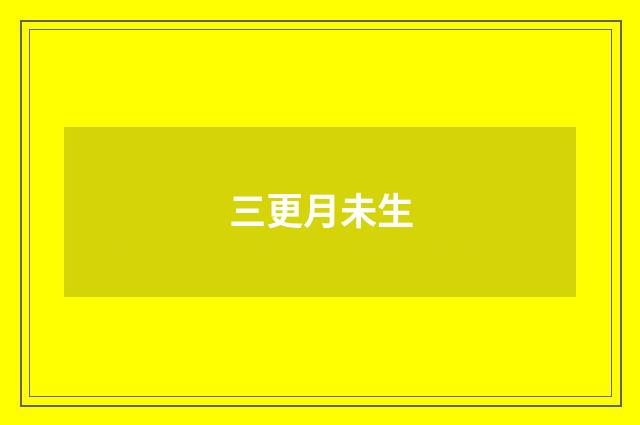 三更月未生