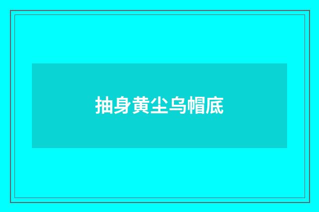 抽身黄尘乌帽底