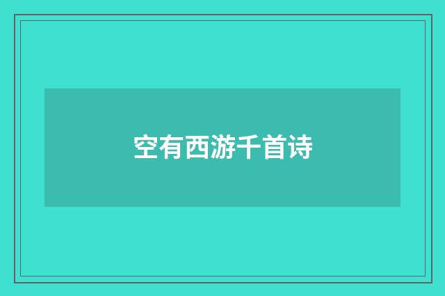 空有西游千首诗