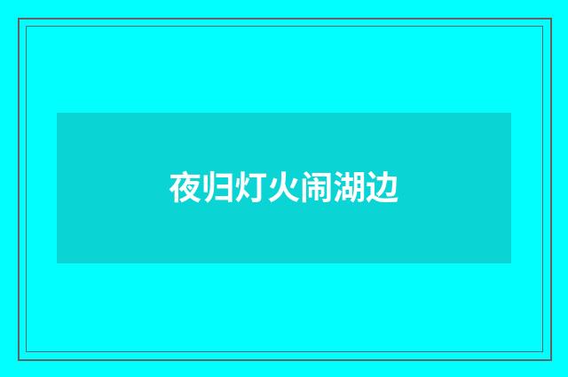 夜归灯火闹湖边