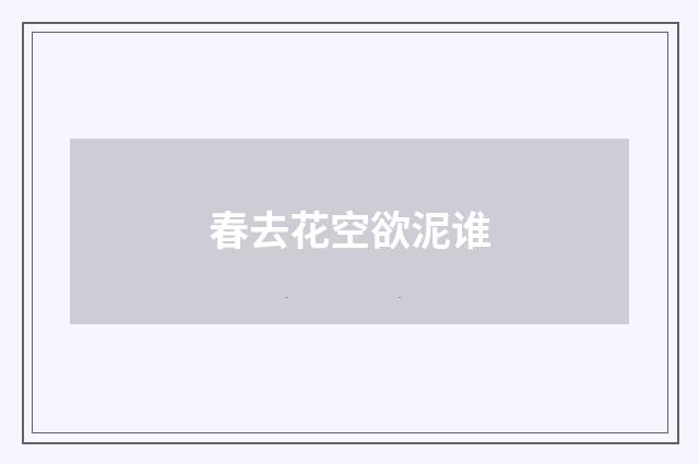春去花空欲泥谁