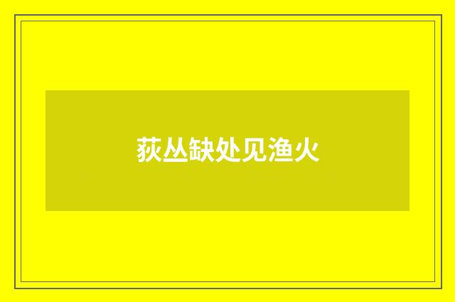 荻丛缺处见渔火