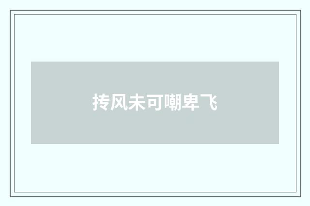 抟风未可嘲卑飞