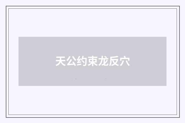 天公约束龙反穴
