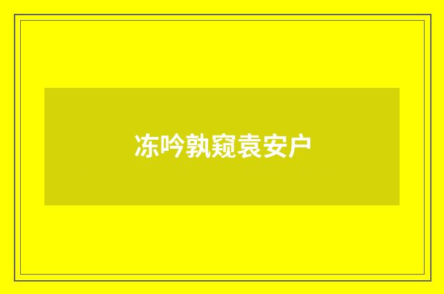 冻吟孰窥袁安户