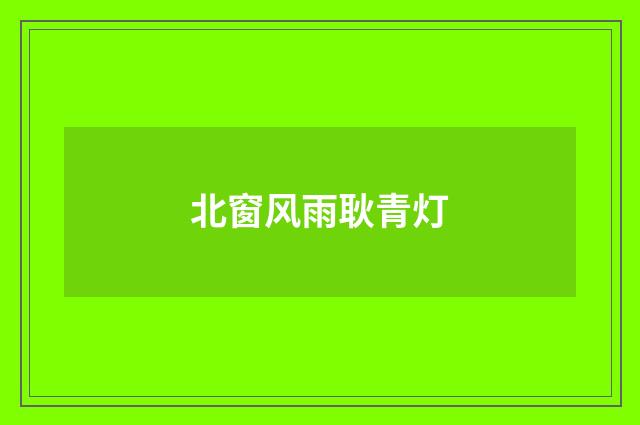 北窗风雨耿青灯