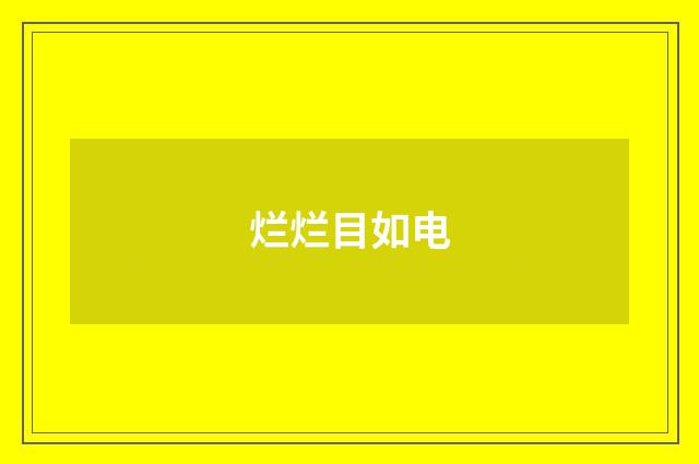 烂烂目如电