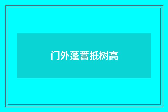 门外蓬蒿抵树高