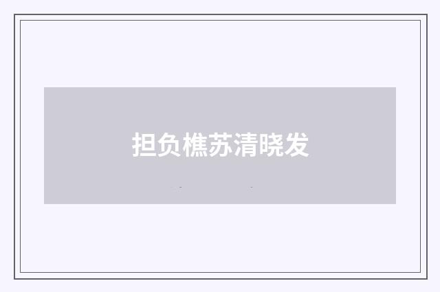 担负樵苏清晓发