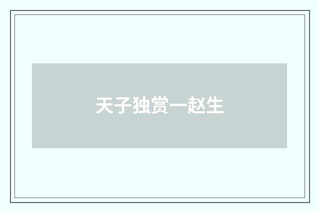 天子独赏一赵生