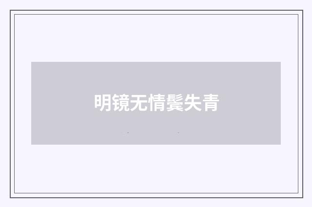 明镜无情鬓失青