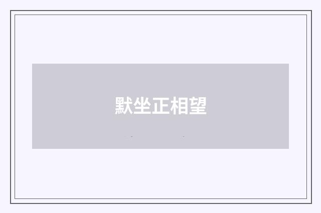 默坐正相望