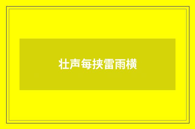 壮声每挟雷雨横