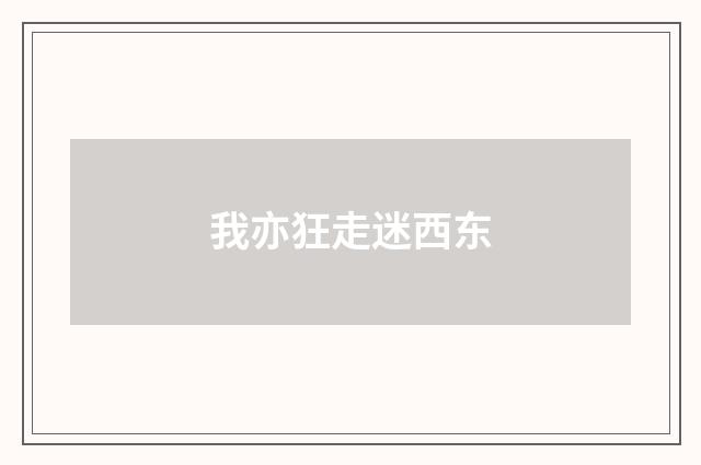 我亦狂走迷西东