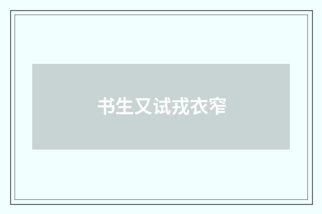 书生又试戎衣窄