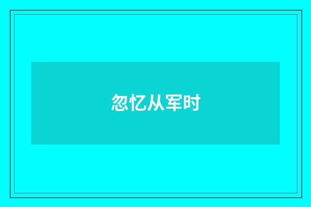 忽忆从军时