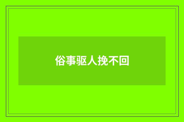 俗事驱人挽不回