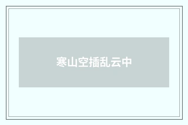 寒山空插乱云中