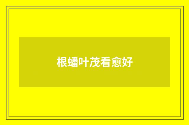 根蟠叶茂看愈好