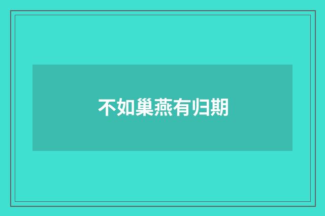 不如巢燕有归期