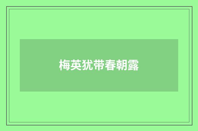 梅英犹带春朝露