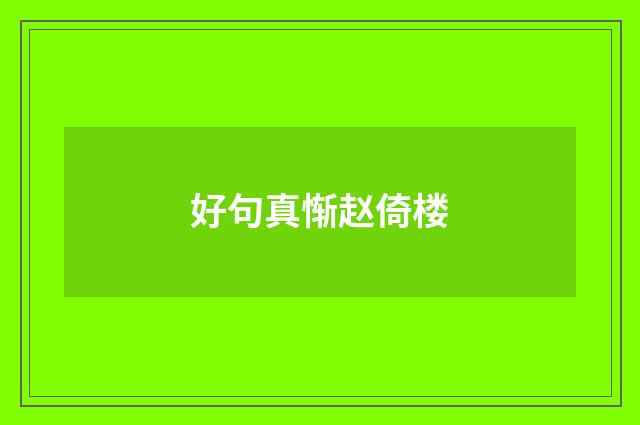 好句真惭赵倚楼