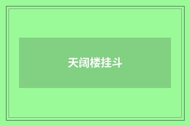 天阔楼挂斗