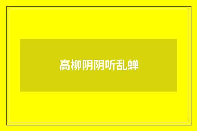 高柳阴阴听乱蝉
