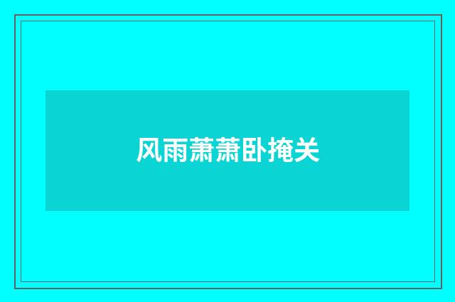 风雨萧萧卧掩关