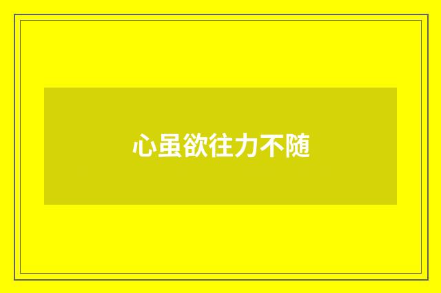 心虽欲往力不随