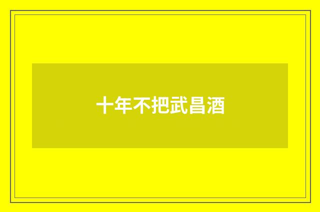 十年不把武昌酒