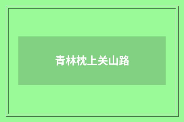 青林枕上关山路