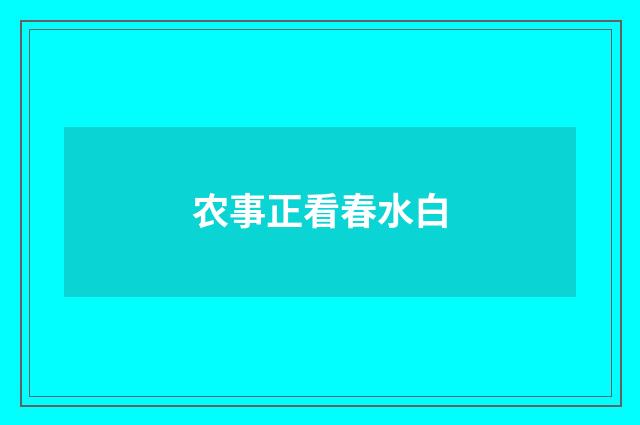 农事正看春水白