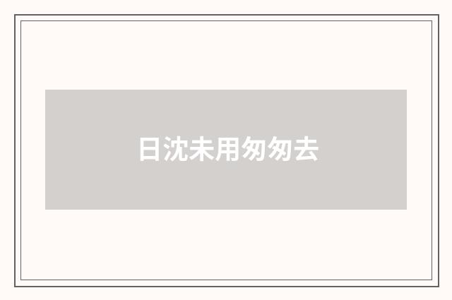 日沈未用匆匆去