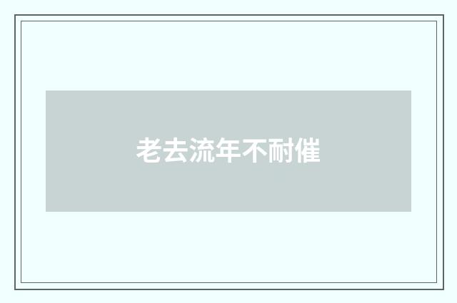 老去流年不耐催