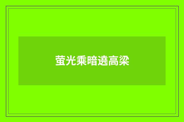 萤光乘暗遶高梁