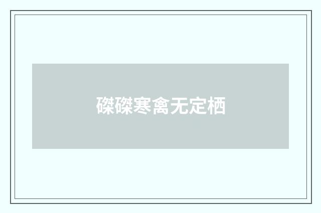 磔磔寒禽无定栖