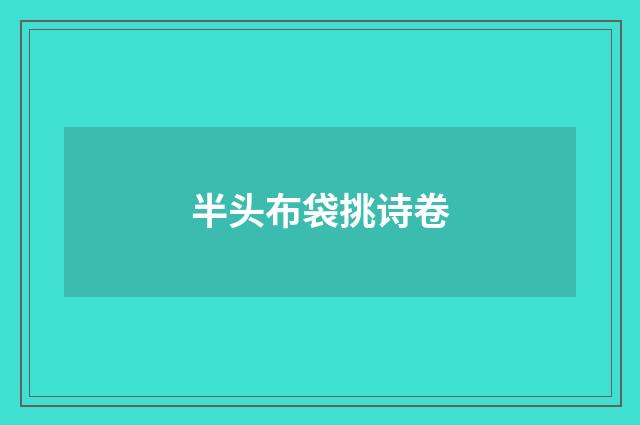半头布袋挑诗卷
