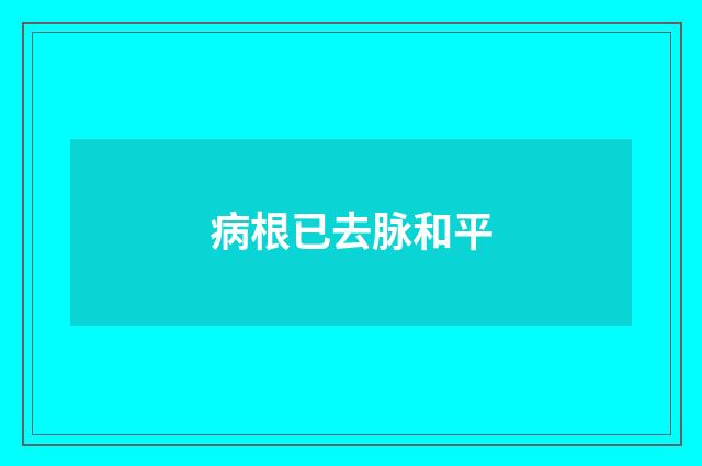 病根已去脉和平