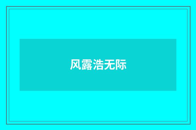 风露浩无际
