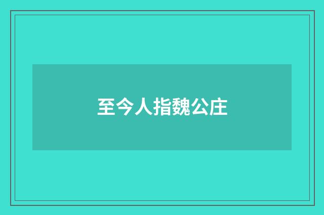 至今人指魏公庄