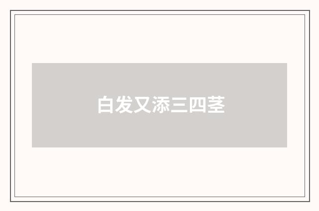 白发又添三四茎